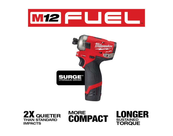 Load image into Gallery viewer, Milwaukee 2551-22 M12 Fuel Surge 1/4&quot; Hex Hydraulic Driver Kit + 3/8&quot; Ratchet
