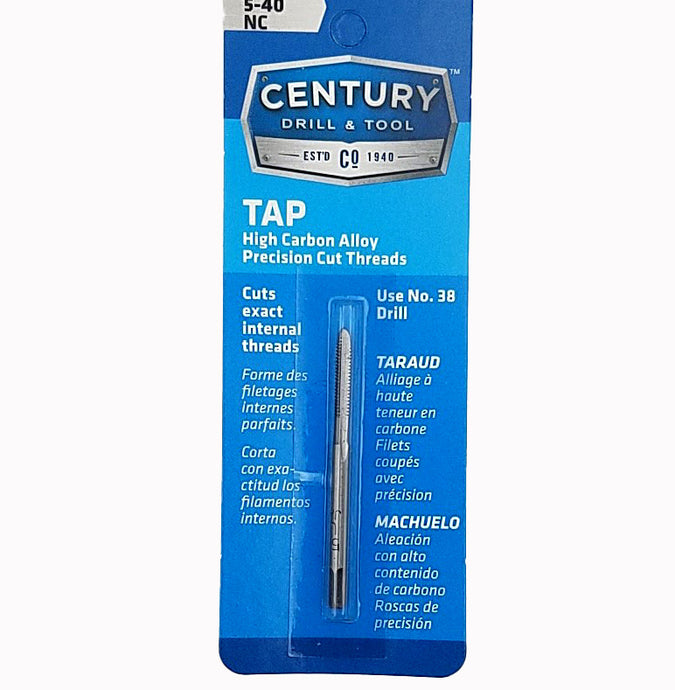 Century Drill and Tool 95003 Tap-Plug Carbon Steel 5-40 National Coarse