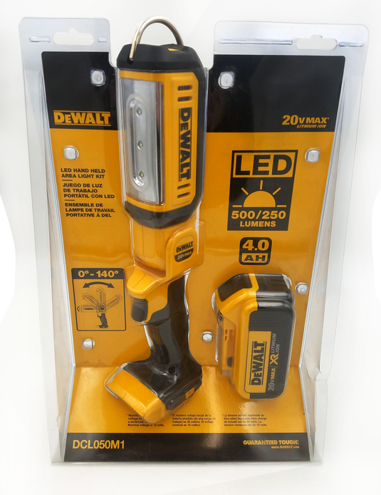 Dewalt DCL050 20V MAX LED Hand Held Area Light + 4.0ah Battery