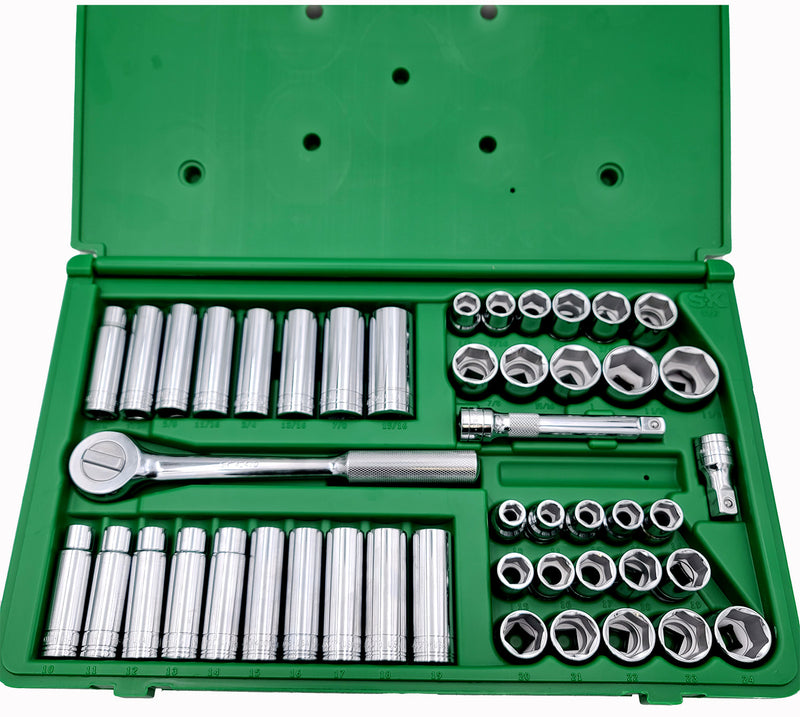 Load image into Gallery viewer, SK TOOLS 4147-6 47 Piece 1/2&quot; Drive 6 Pt Std and Deep SAE and Metric Socket Set
