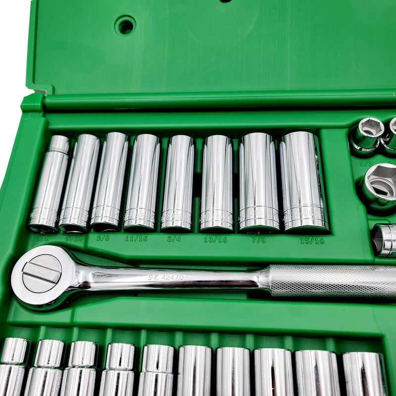 Load image into Gallery viewer, SK TOOLS 4147-6 47 Piece 1/2&quot; Drive 6 Pt Std and Deep SAE and Metric Socket Set
