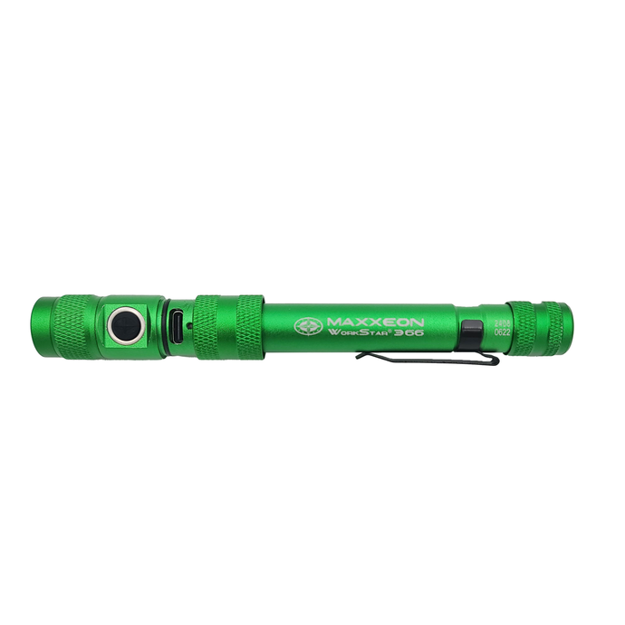 Maxxeon MXN00366 Rechargeable LED Inspection Flashlight 300L - Green