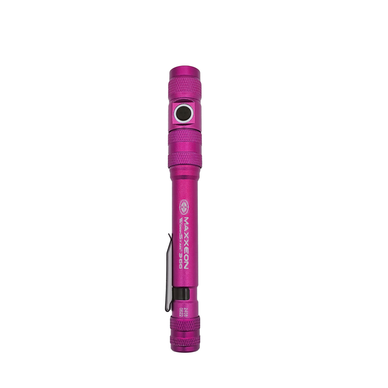 Load image into Gallery viewer, Maxxeon MXN00368 Rechargeable LED Inspection Flashlight 300L - Pink
