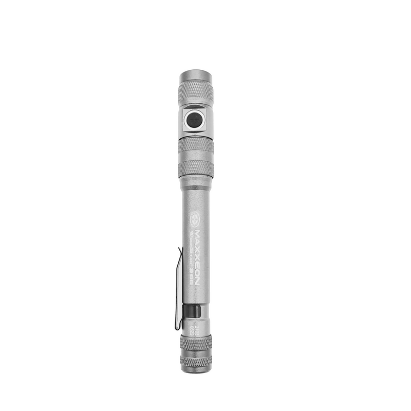 Load image into Gallery viewer, Maxxeon MXN00369 Rechargeable LED Inspection Flashlight 300L - Silver
