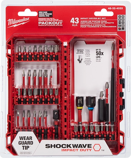 Milwaukee 48-32-4034 SHOCKWAVE Impact Duty™ Driver Bit Auto Set – 124PC + FREE 43pc Set