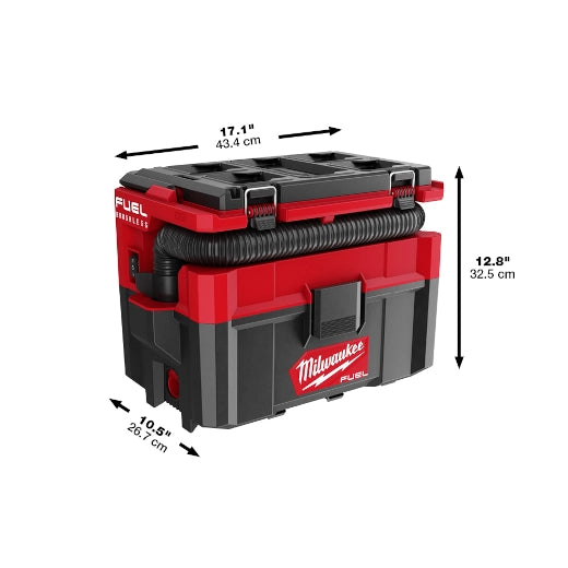 Milwaukee 0970-20 M18 FUEL 2.5 Gallon Wet/Dry Vacuum w/ PACKOUT Compatibility + FREE BATTERY