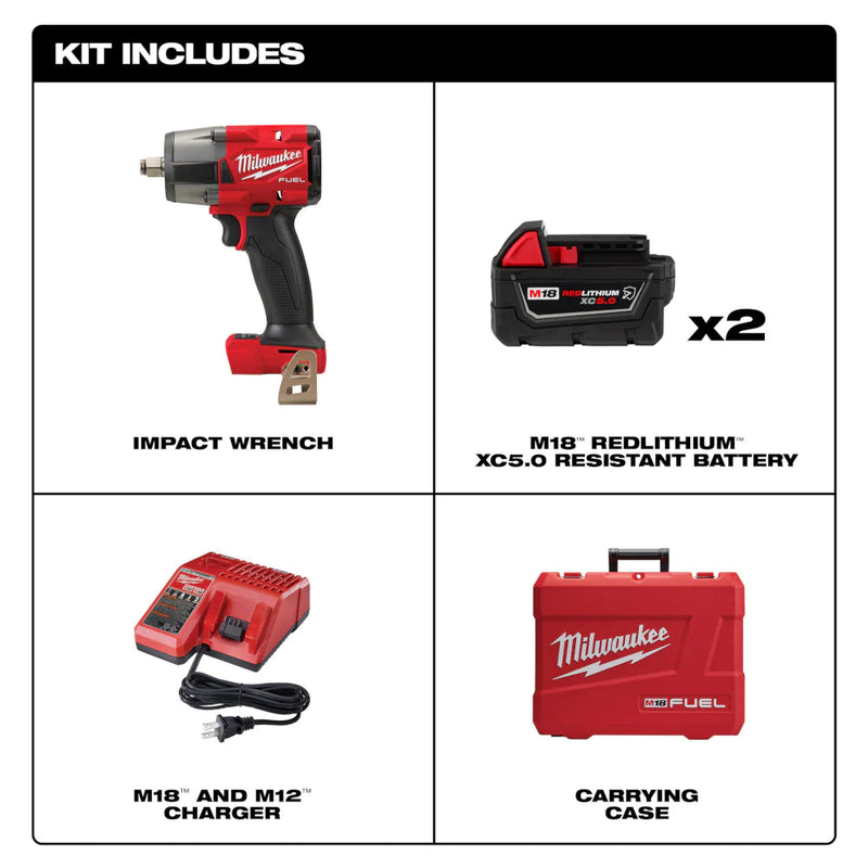 Load image into Gallery viewer, Milwaukee 2962-22R 1/2 in Mid-Torque Cordless Impact Wrench Kit + Free Gift
