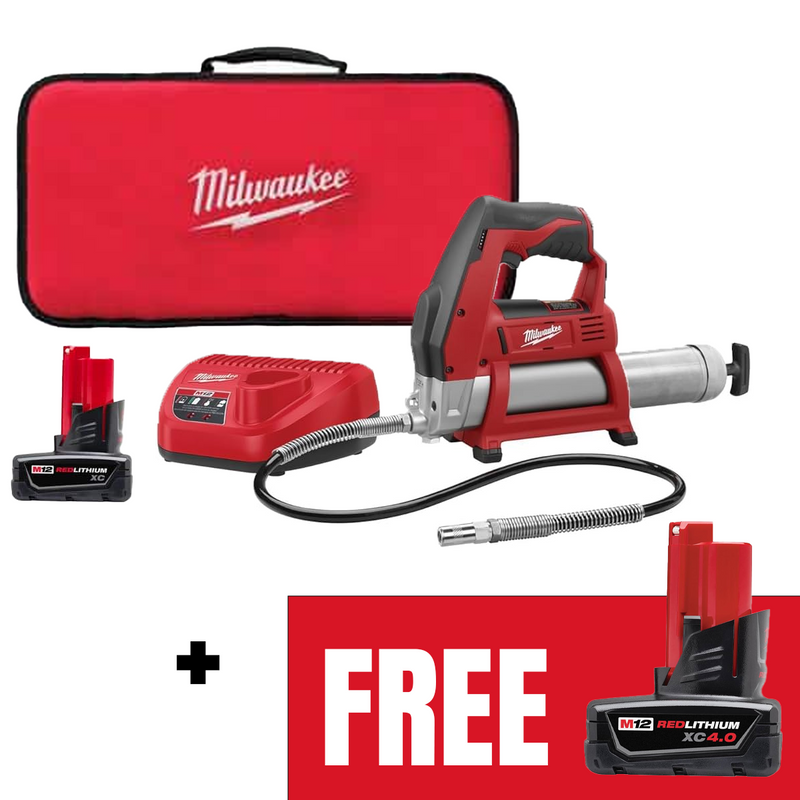 Load image into Gallery viewer, Milwaukee 2446-21XC Grease Gun M12 Cordless Lithium-Ion + Free Extra Battery
