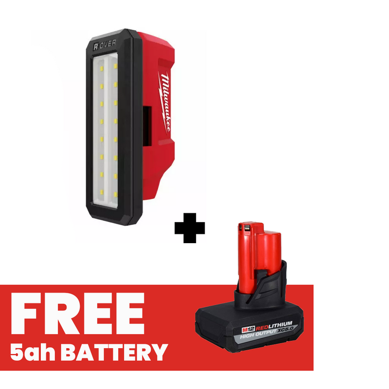 Load image into Gallery viewer, Milwaukee 2367-20 M12 Rover Cordless Service Repair Flood Light + 5ah Battery
