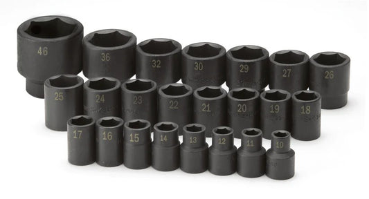 SK TOOLS 4038 SK Tools 23 Piece 1/2" Drive 6 Point Standard Metric Impact Socket Set