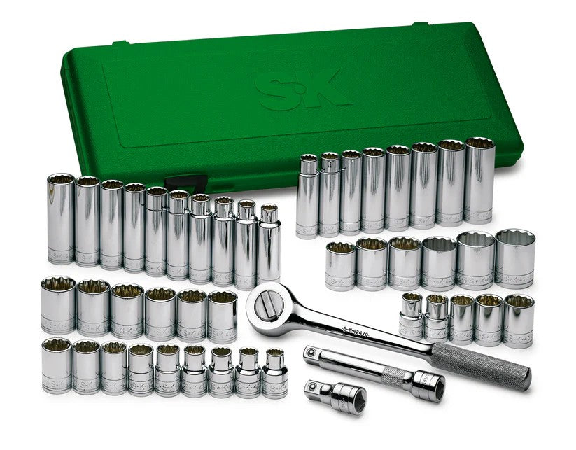 SK TOOLS 4147 47 Piece 1/2" Drive 12 Pt Std and Deep SAE and Metric Socket Set