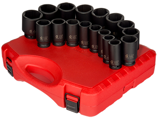 SUNEX 3/4" DRIVE 17 PIECE SAE DEEP IMPACT SOCKET SET (4685)