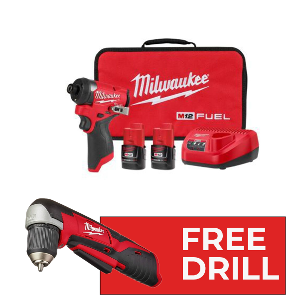 Load image into Gallery viewer, Milwaukee 3453-22 12V Fuel 1/4&quot; Cordless Hex Impact Driver Kit + 2415-20 Drill
