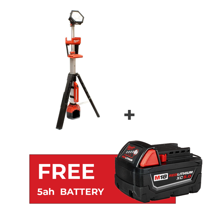 Milwaukee 2131-20 M18 ROCKET Dual Power Tower Light + 5ah Free Battery