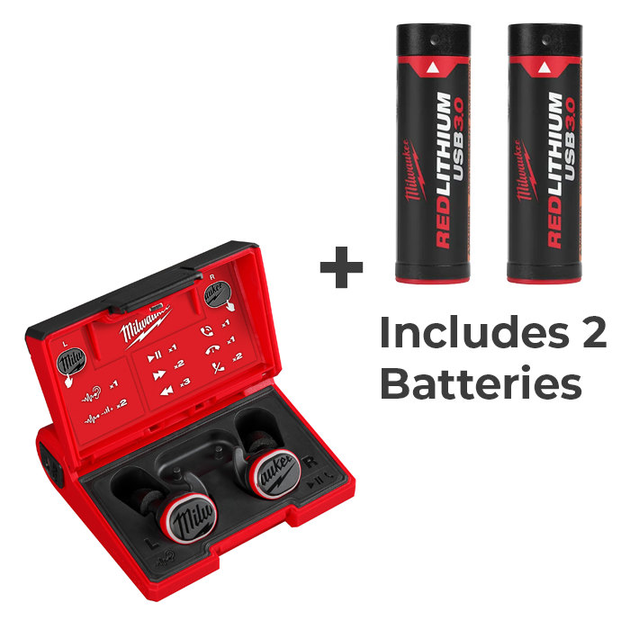 Load image into Gallery viewer, Milwaukee 2191-21 Redlithium USB Cordless Bluetooth Jobsite Earbuds Milwaukee Headphones
