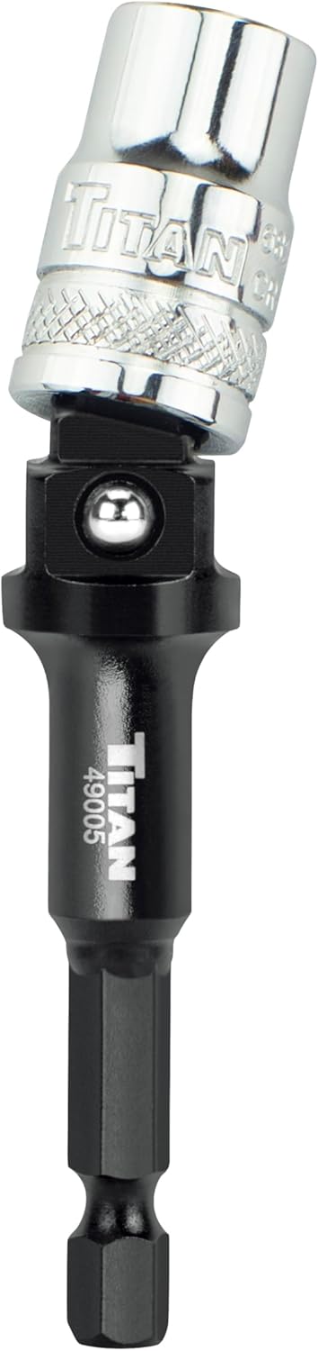 Titan 49005 3/8-Inch & 1/2-Inch Drive 3-in-1 Stepped Impact Socket Adapter, Mutli-Functional Dual Drive Adapter Works as 3/8" Drive Wobble, 3/8" Drive Straight, & 1/2" Drive Straight Extension