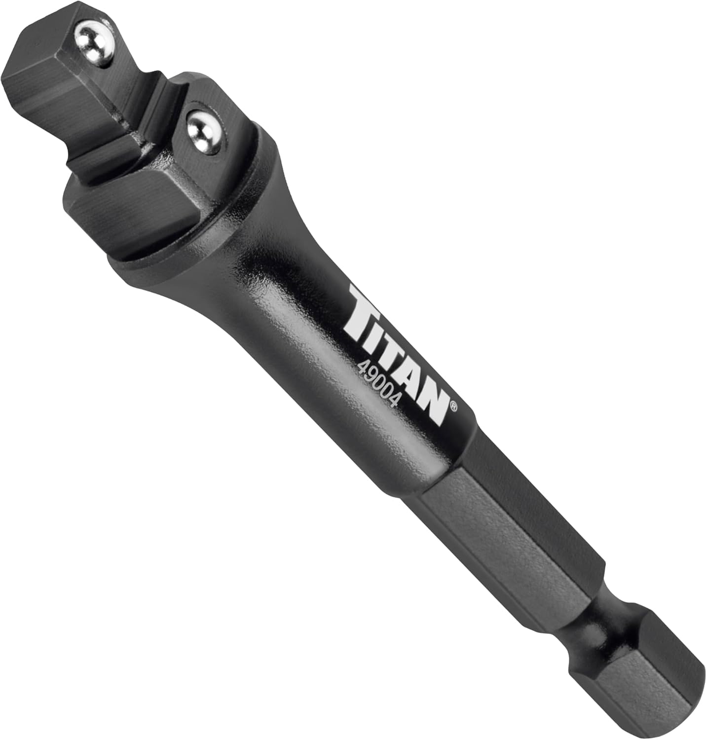 Titan 49004 1/4-Inch & 3/8-Inch Drive 3-in-1 Stepped Impact Socket Adapter, Mutli-Functional Dual Drive Adapter Works as 1/4" Drive Wobble, 1/4" Drive Straight, & 3/8" Drive Straigt Extension