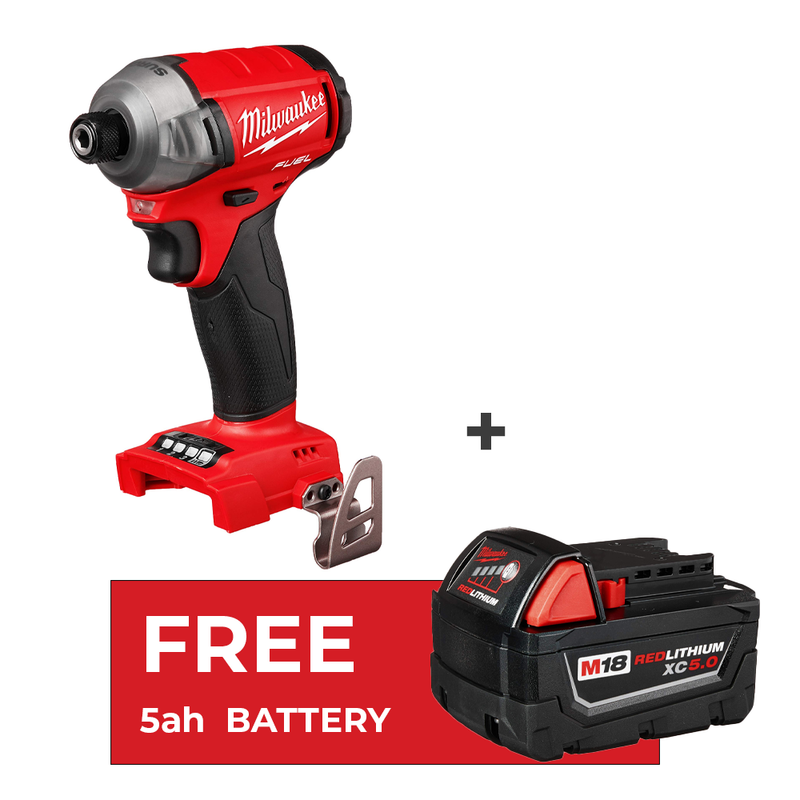 Load image into Gallery viewer, Milwaukee 2760-20 M18 FUEL SURGE 1/4&quot; Hex Hydraulic Impact Drive Bare Tool + 5ah Battery
