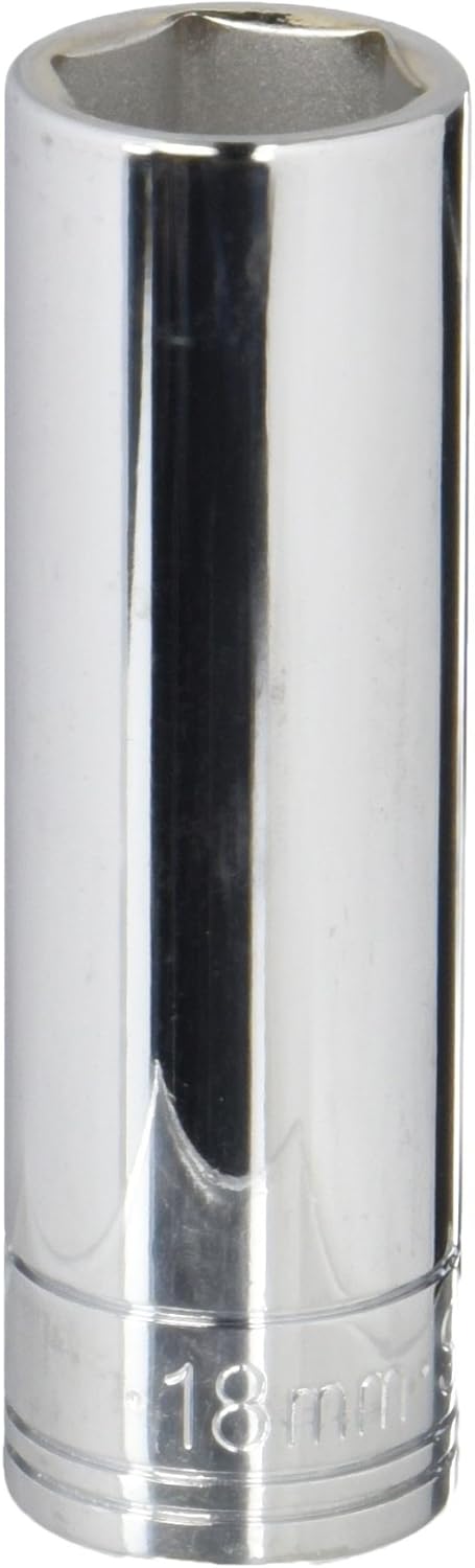 SK Hand Tools 40018 1/2" Dr. 18mm 6pt Deep Metric Chrome Socket