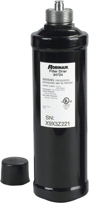 Robinair 34724 A/C Replacement Recycling Filter-Drier Spin-On Filter, Black