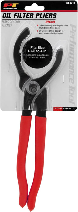 Performance Tool W54311 Large Straight Jaw Oil Filter Pliers, 3-1/4-Inch to 4-1/2-Inch