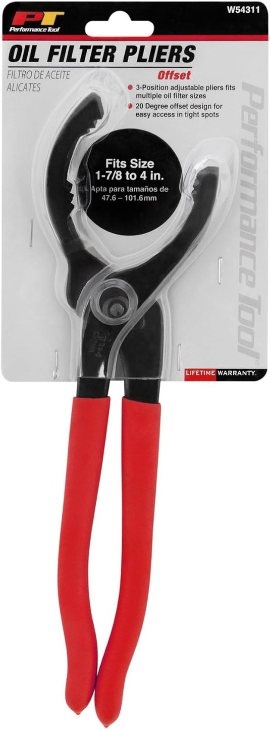 Performance Tool W54311 Large Straight Jaw Oil Filter Pliers, 3-1/4-Inch to 4-1/2-Inch