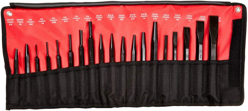 Load image into Gallery viewer, Mayhew Tools 81133 Pro Punch and Chisel Kit, 61019 19-Piece USA MADE, Black + FREE GIFT
