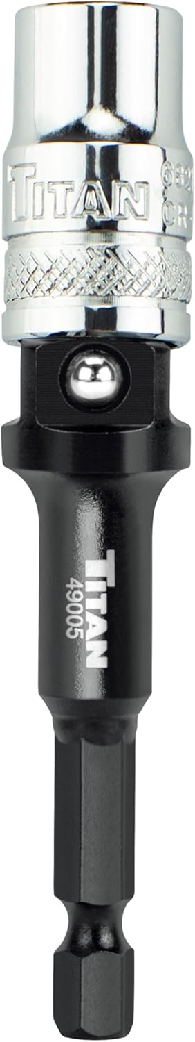Titan 49005 3/8-Inch & 1/2-Inch Drive 3-in-1 Stepped Impact Socket Adapter, Mutli-Functional Dual Drive Adapter Works as 3/8" Drive Wobble, 3/8" Drive Straight, & 1/2" Drive Straight Extension