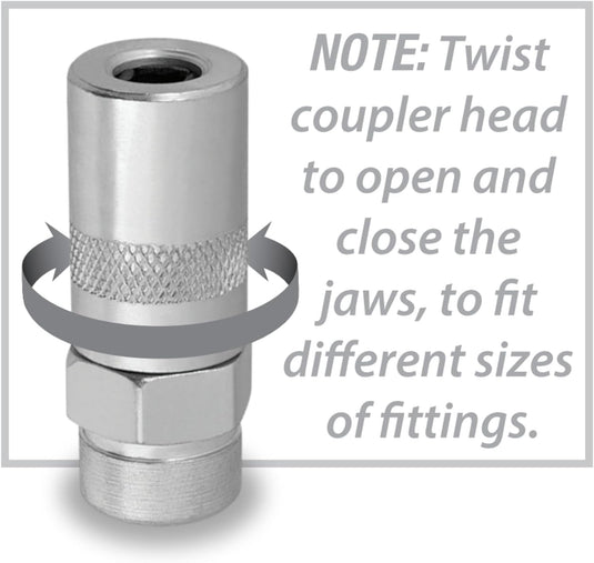 Performance Tool W54224 Heavy Duty Grease Gun Coupler Adapter 1/8" NPT