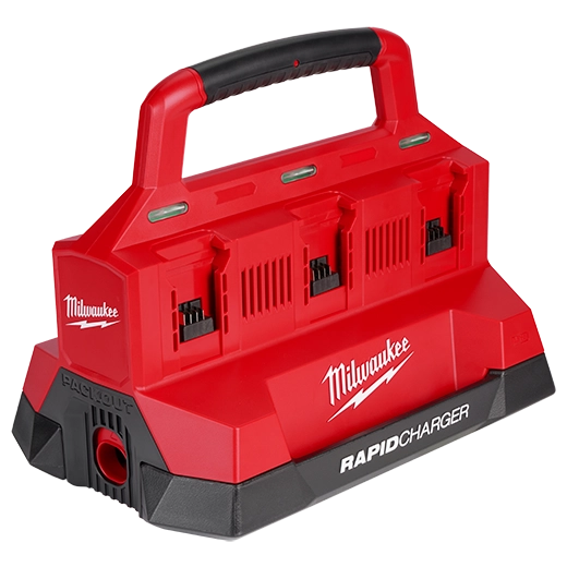 Milwaukee 48-59-1809 M18 Six Bay Rapid Charger w/ PACKOUT Compatibility + FREE Battery