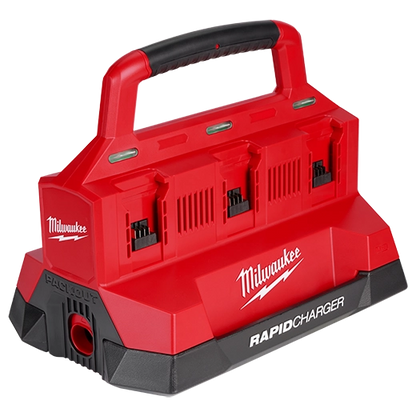 Milwaukee 48-59-1809 M18 Six Bay Rapid Charger w/ PACKOUT Compatibility + FREE Battery