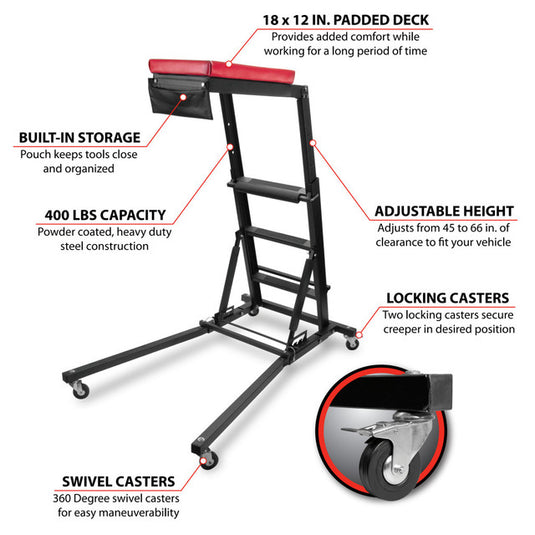 Performance Tool W85038 High Top Adjustable Creeper