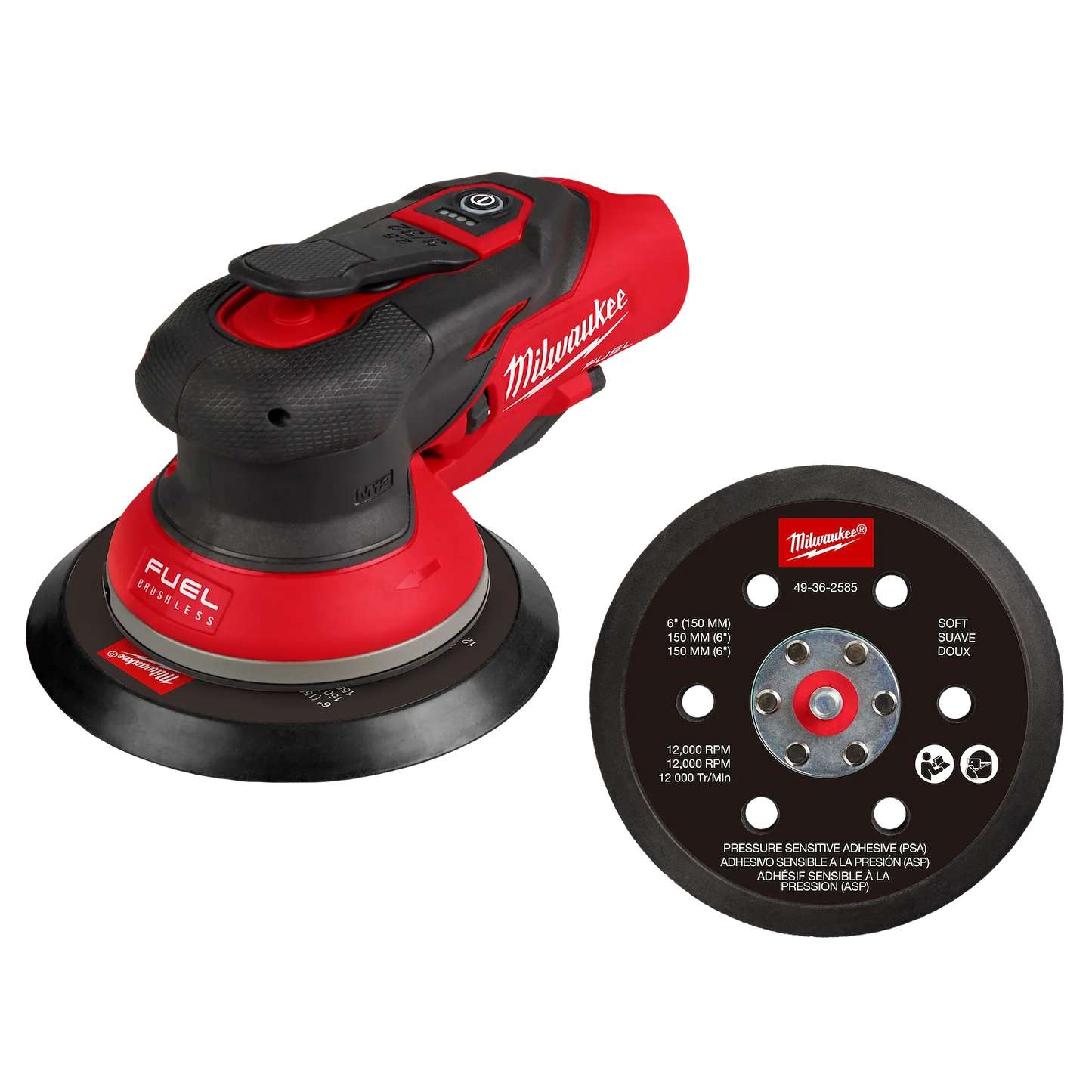 Milwaukee 2584-20 M12 FUEL (3/32) 6" Random Orbital Sander + FREE Battery