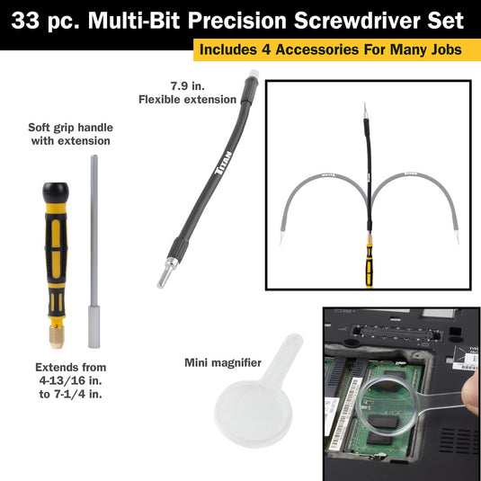 Titan 16093 33 Piece Multi Bit Precision Screwdriver Set