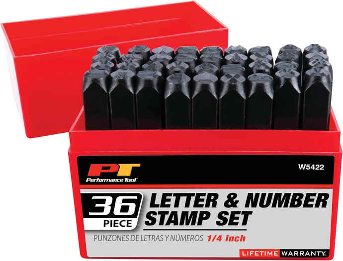 Performance Tool W5422 36-Piece Steel Letter/Number Stamping Set for Identification