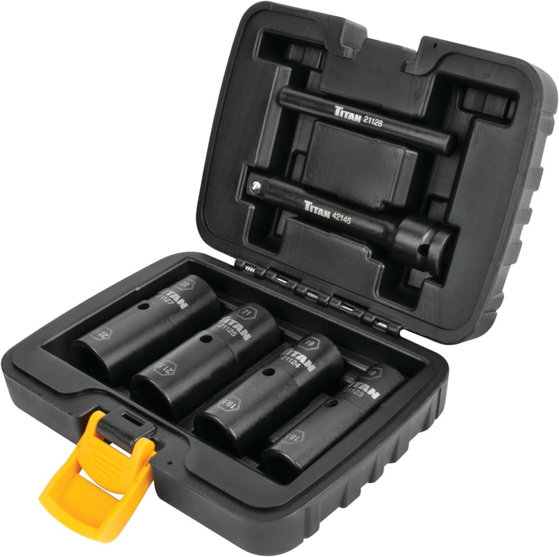 Load image into Gallery viewer, Titan 21126 Half-Size Flip Socket Set 1/2&quot; for Lug Nut Removal
