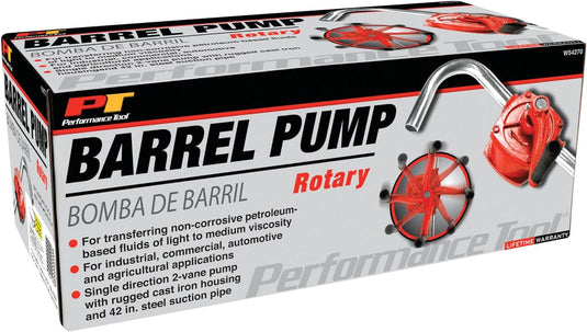 Performance Tool W54270 Rotary Barrel Pump Light to Medium Viscosity Oils, 30-55 Gal Barrels