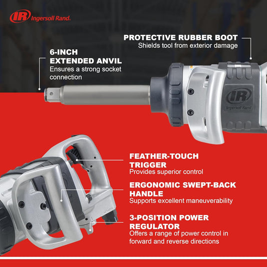 Ingersoll Rand 285B-6 HD 1" Pneumatic Air Impact Wrench 6" Extended Anvil