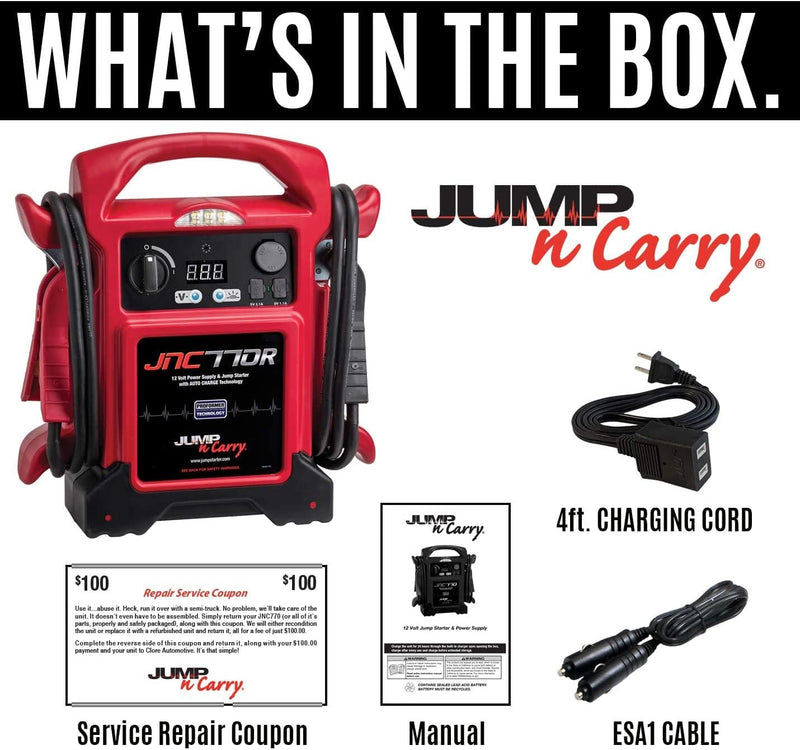 Load image into Gallery viewer, Clore Automotive JNC770 Jump-N-Carry 1700 Peak Amp Premium 12-Volt  Jump Starter
