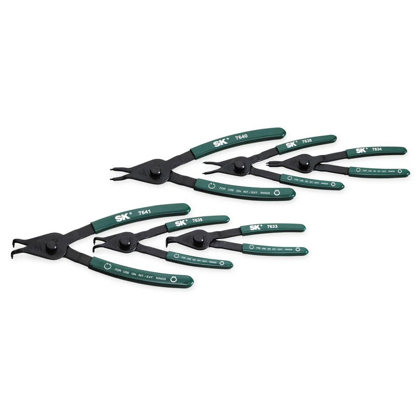 SK Hand Tools 7600 6 Piece Convertible Snap Ring Pliers Set MADE IN USA