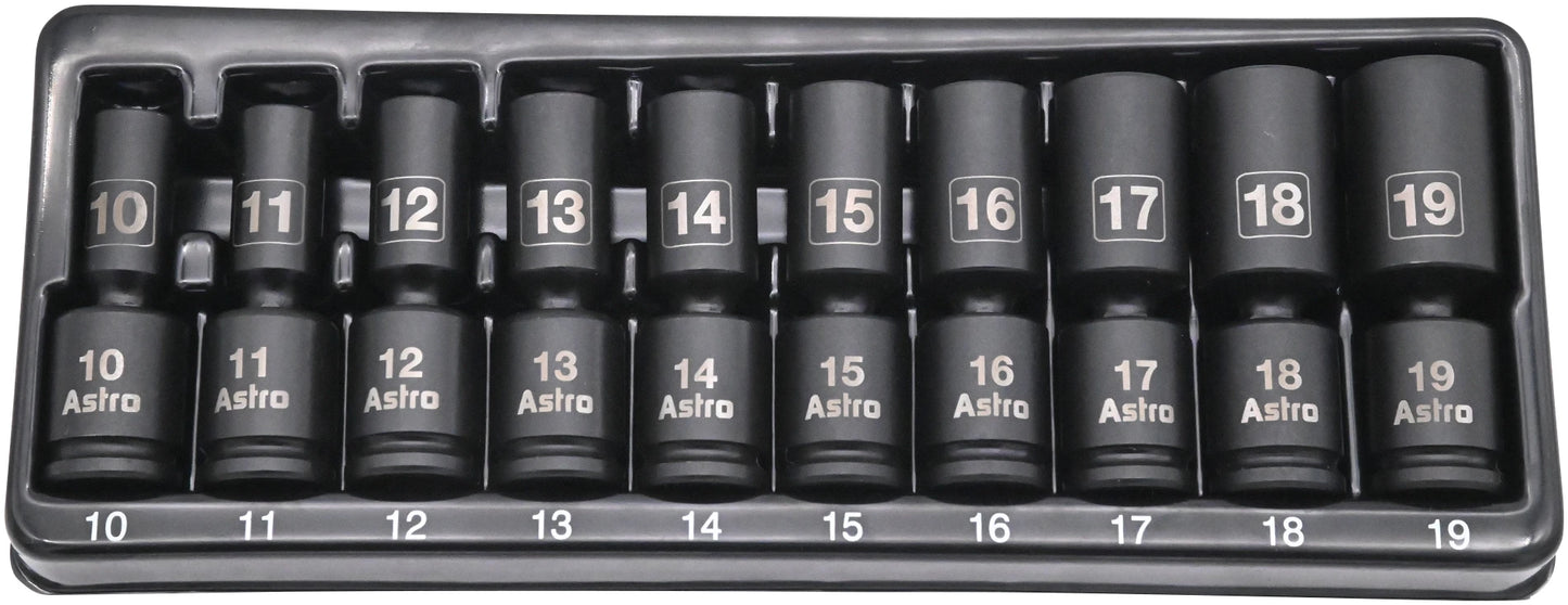 Astro AST78344M 3/8″ Drive Mid-Length Pinless Universal Impact Sockets – Metric