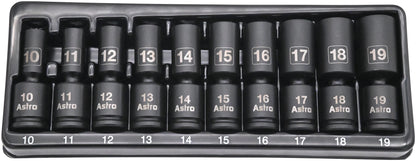 Astro AST78344M 3/8″ Drive Mid-Length Pinless Universal Impact Sockets – Metric