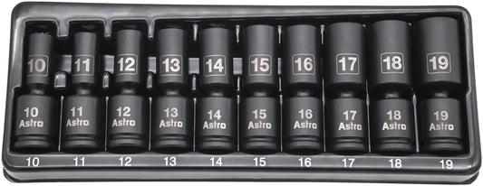 Astro AST78344M 3/8″ Drive Mid-Length Pinless Universal Impact Sockets – Metric