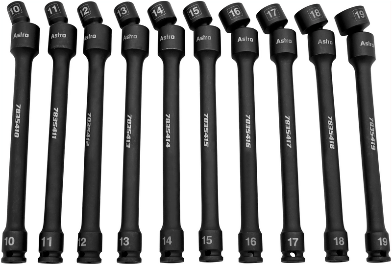 Load image into Gallery viewer, Astro 78354 3/8″ Drive 6Pt Pinless Universal Extension Metric Socket Set 10pc
