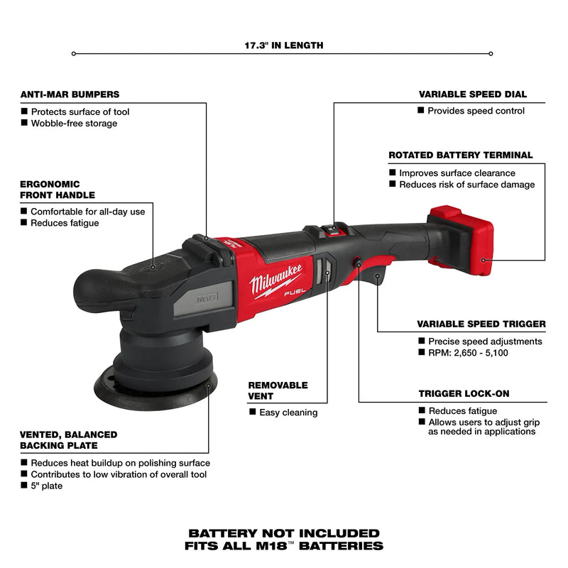 Load image into Gallery viewer, Milwaukee 2684-20 M18 FUEL 15mm Random Orbital Polisher + 6ah Battery
