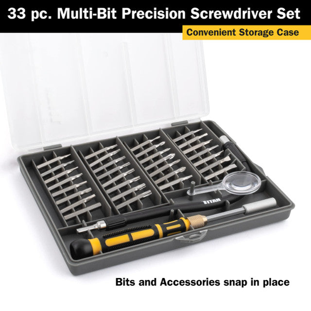 Load image into Gallery viewer, Titan 16093 33 Piece Multi Bit Precision Screwdriver Set
