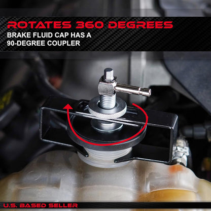 Cal Van 24630 Universal Master Cylinder Adapter Cap with Wings - Adjustable 1-2.6" Opening Pressure Brake Bleeder Kit