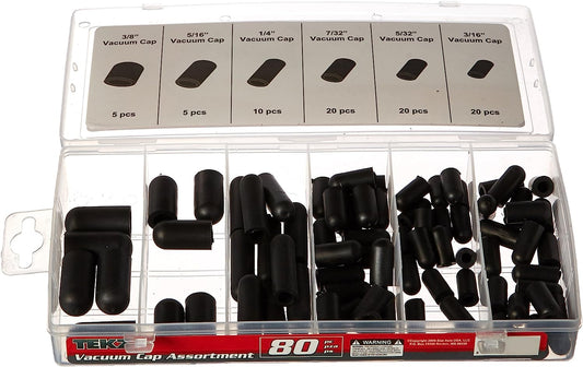 Titan 45252 80pc. Buna-N Rubber Vacuum Cap Assortment