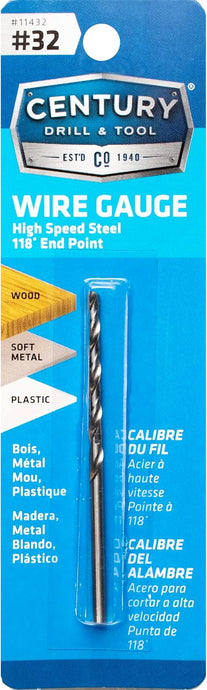 Century Drill and Tool 11432 #32 Wire Gauge Drill Bit