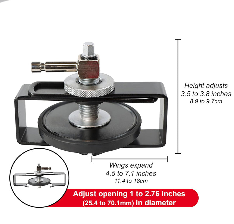 Load image into Gallery viewer, Cal Van 24630 Universal Master Cylinder Adapter Cap with Wings - Adjustable 1-2.6&quot; Opening Pressure Brake Bleeder Kit
